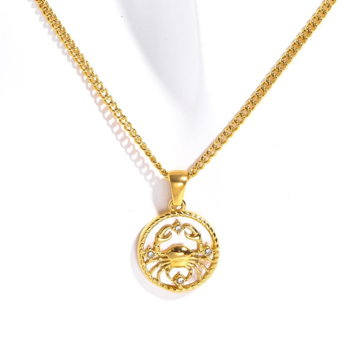 Gold Plated Zodiac Pendant Necklace - DippedShop Wholesale - #6019