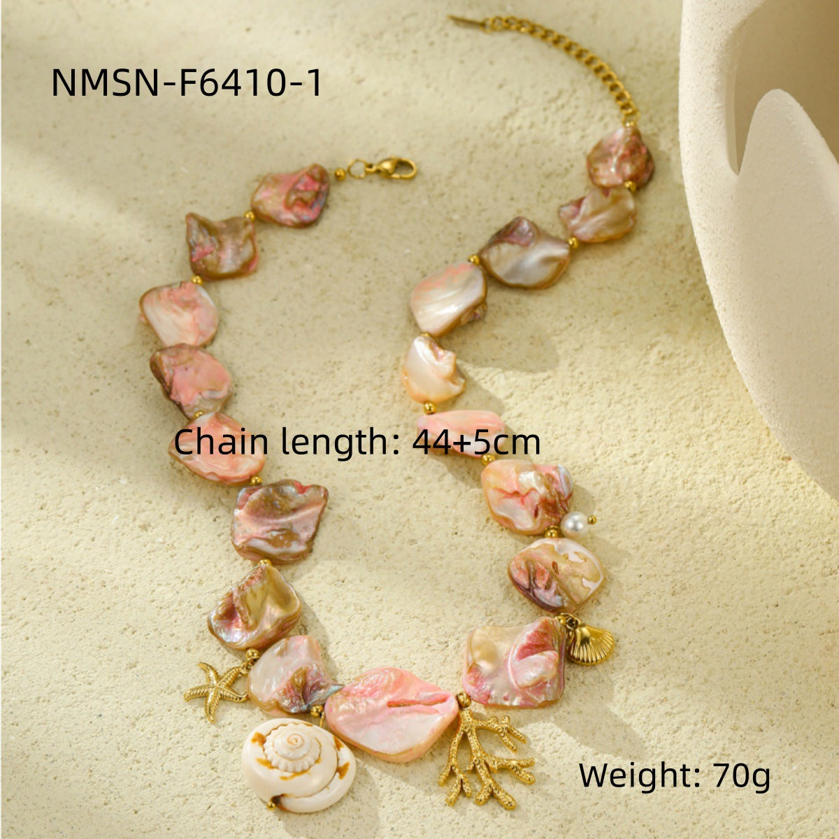 Geometric Shell Necklace - DippedShop Wholesale - #9811