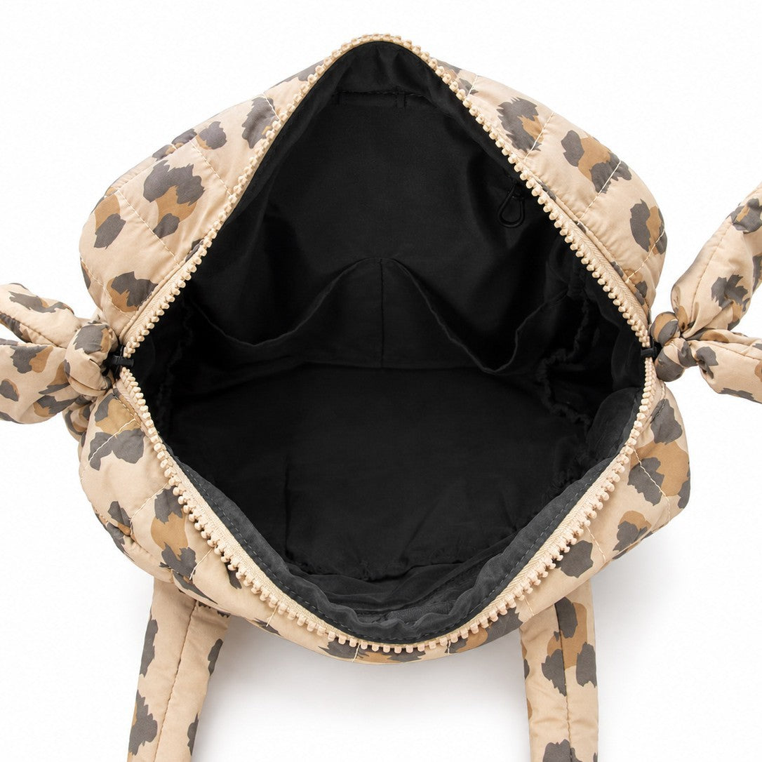 Leopard Print Puffer Lightweight Padded Tote Bag 6W10BBG2403