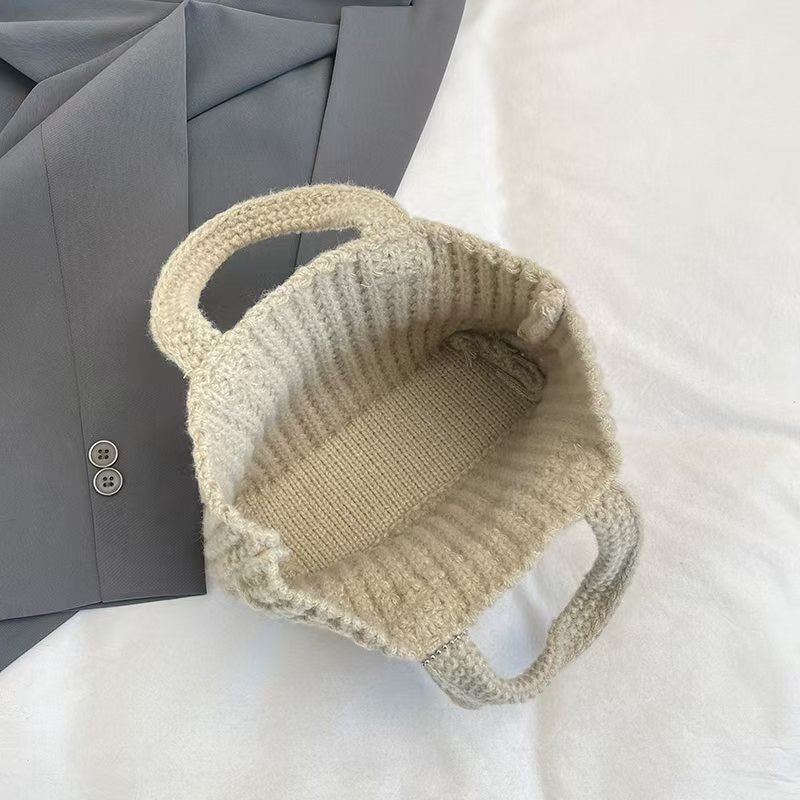 Casual Hand-Crochet Solid Color Handbag 6W10BBG1770