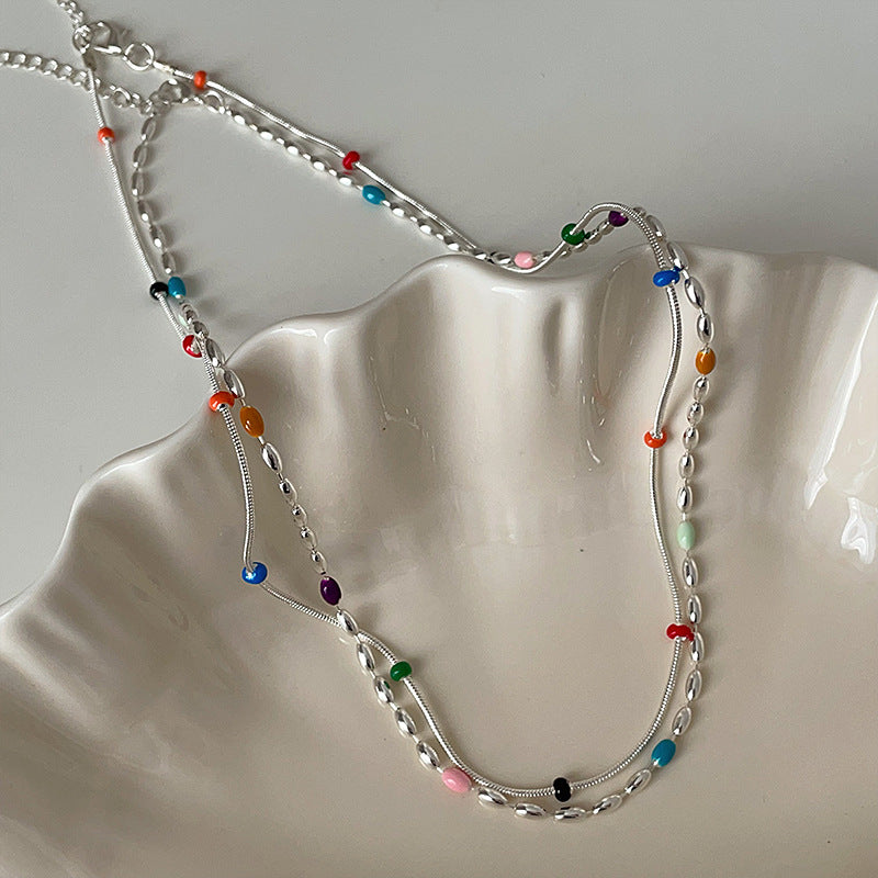 Beaded Snake Chain Necklace - DippedShop Wholesale - #4931