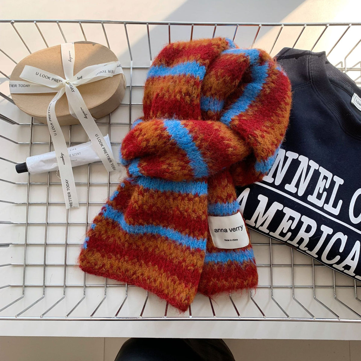 Striped Knit Winter Scarf - DippedShop Wholesale - #7571