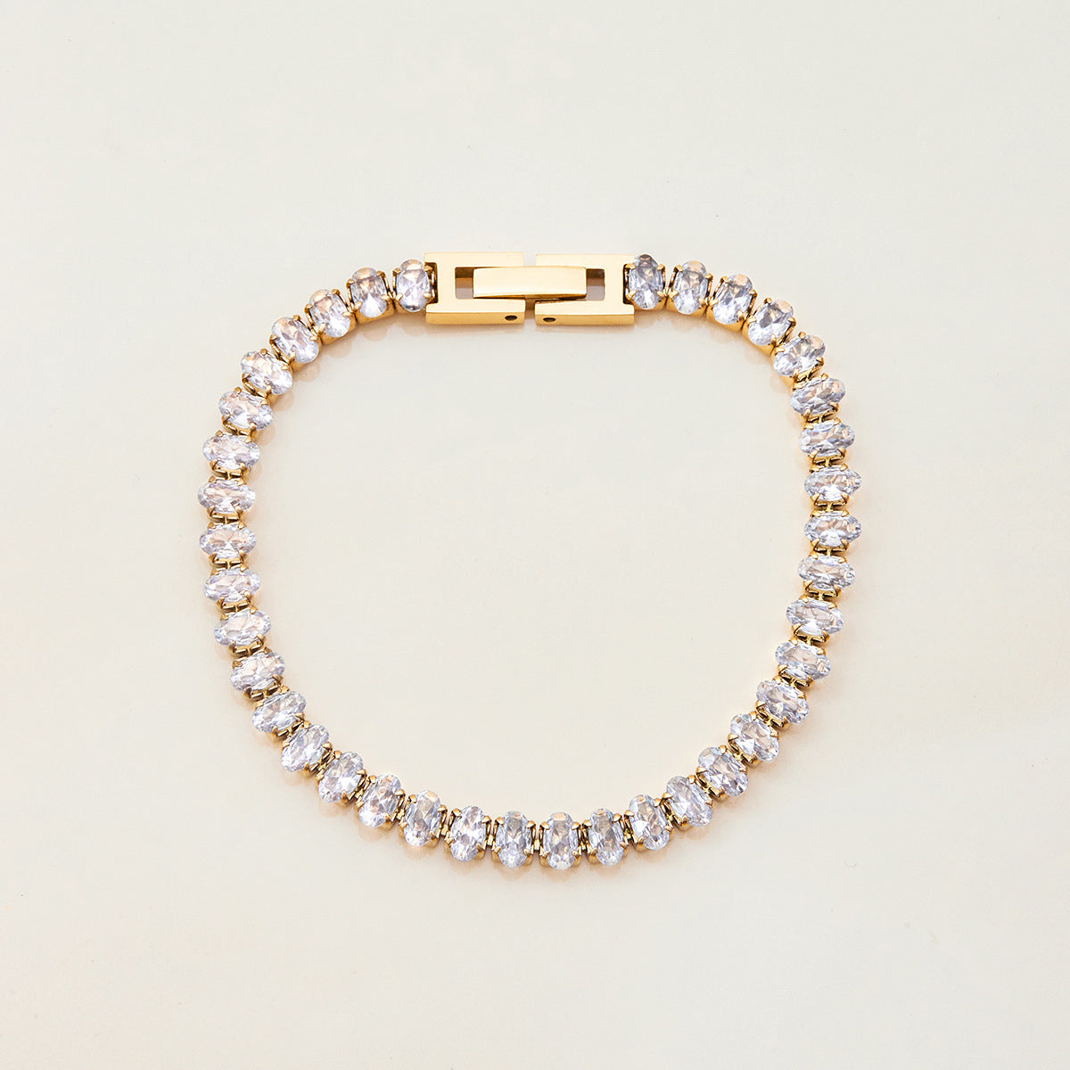 Elegant Gold Plated Rhinestones Link Bracelets 6W6JBR481
