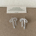 Pearl Bow Dangle Earrings - DippedShop Wholesale - #7875