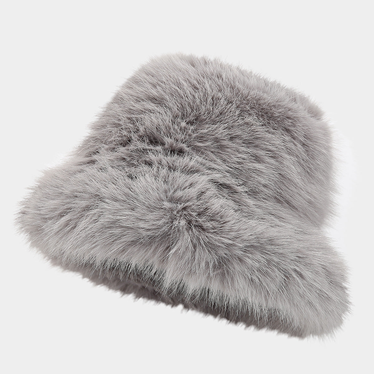 Vintage Fluffy Plush Thick Warm Bucket Hat 6W6HAT535