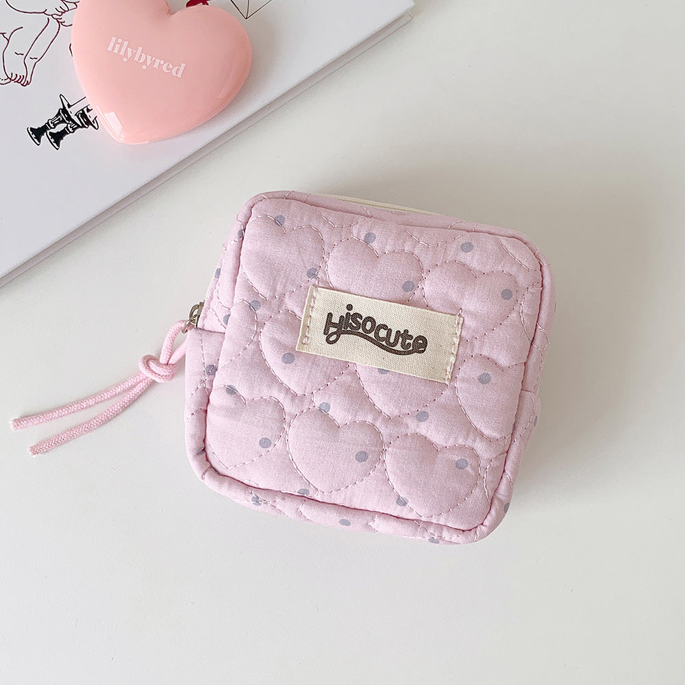 Mini Love Heart Quilted Shell Makeup Bag MK2BW6S10BOB102