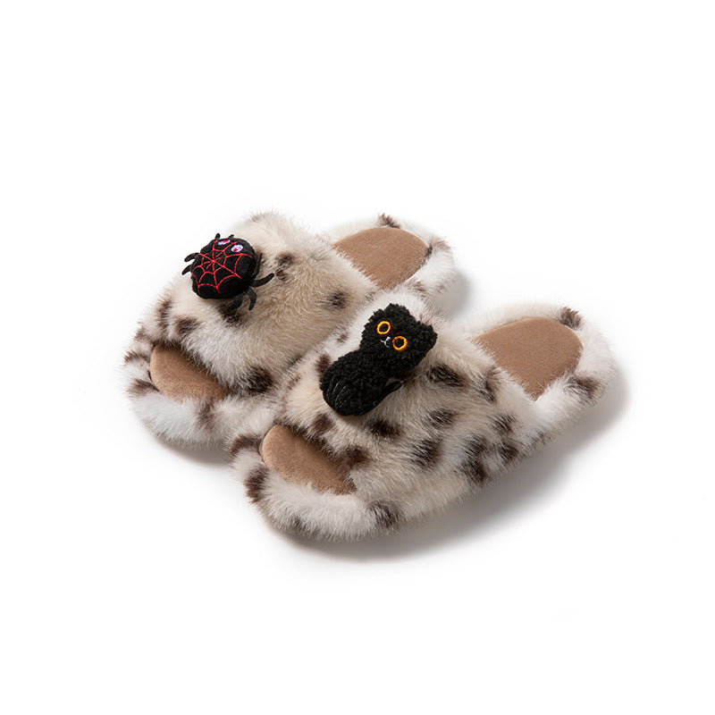 Spooky Halloween Cartoon Plush Slippers 6W8FSP223