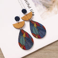 Boho Geometric Wooden Dangle Earrings - DippedShop Wholesale - #0819