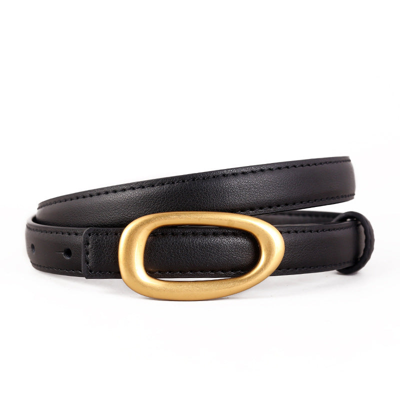 Leather Oval Buckle Belt - DippedShop Wholesale - #7443