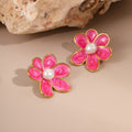 Vintage Enamel Flower Earrings - DippedShop Wholesale - #8659