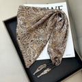 Chic Cashew Print Triangle Silk Scarf 6W6NSI242