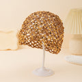 Sparkly Sequin Hollow Out Crochet Slouchy Hat MK2CK6W6HAT67