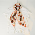Minimalist Color Block Striped Print Silk Scarf 6W6NSI178