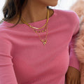 Trendy Cubic Zirconia Paperclip Chain Necklace 6W6JNC425