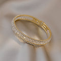 Elegant Emerald Rhinestones Hollow Open Bracelet 6W6JBR717