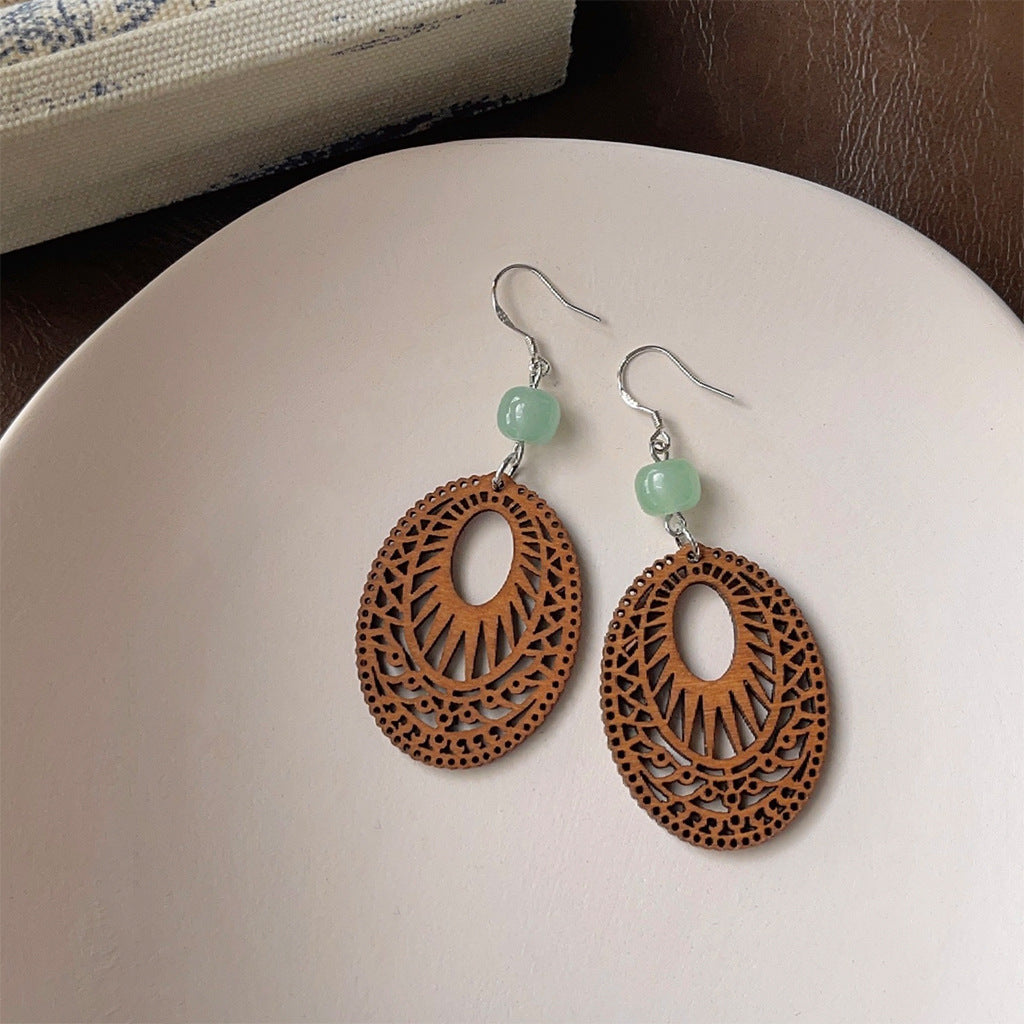 Handcrafted Wooden Antique Earrings - DippedShop Wholesale - #1859