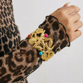 Chunky Gold Plated Embossed Open Cuff Bracelet 6W6JBR591