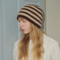 Casual Striped Color Contrast Wool Blend Knit Beanie 6W6HAT540