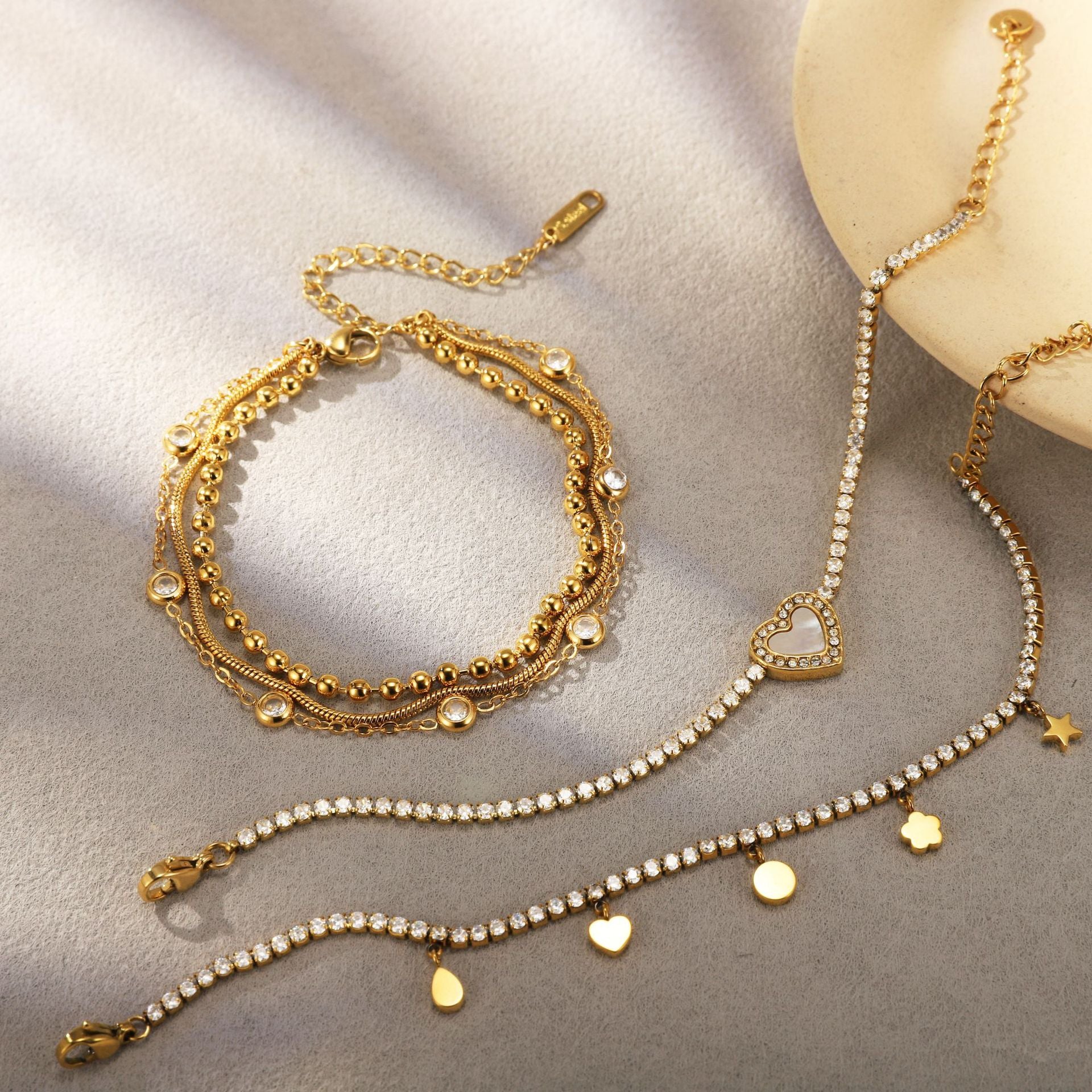 Minimalist Stainless Zircon Bracelet - DippedShop Wholesale - #2371
