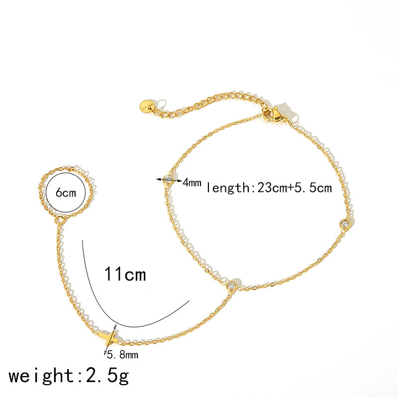 Stylish Gold Plated Zirconia C - DippedShop Wholesale - #6723
