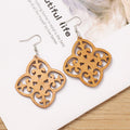 Vintage Wooden Leaf Earrings - DippedShop Wholesale - #2291