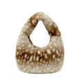 Cute Plush Deer Print Crescent Tote Bag 6W10BBG2368