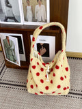 Plush Polka Dot Shoulder Bag - DippedShop Wholesale - #8915