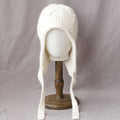 Solid Layered Cable Knit Earflap Bonnet 6W6HAT701