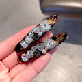 Vintage Leopard Acetate Heart Crystal Hair Clip 6W6HPN106