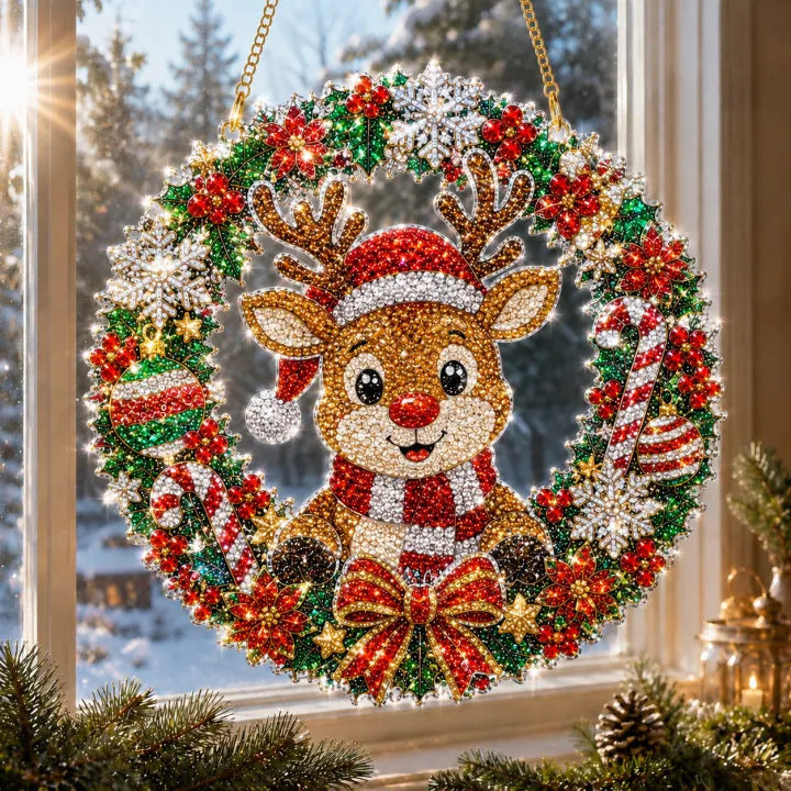 Sparkly Christmas Tree Diamond Painting Suncatcher 6H7HLS144