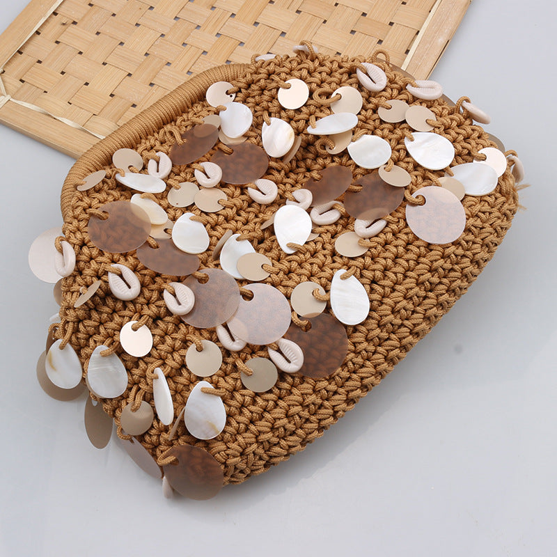 Handmade Shell Sequin Braided Bags DP25C814