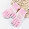 Flower Jacquard Knit Gloves - DippedShop Wholesale - #8483