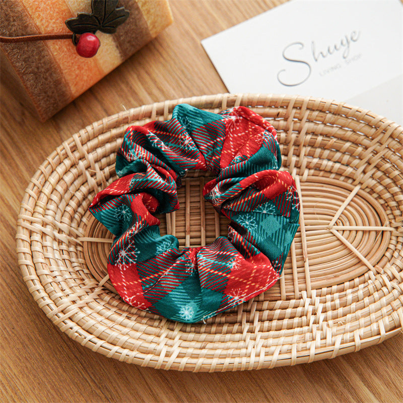 Polka Dot Plaid Hair Scrunchie - DippedShop Wholesale - #5315