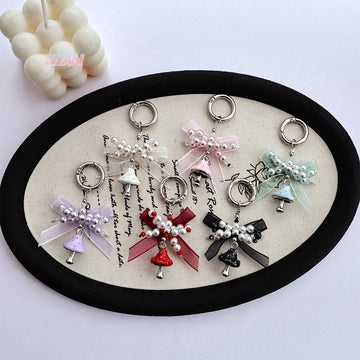 Handmade Bowknot Mushroom Kaychain Bag Charm 6W10BBC411