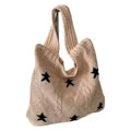 Retro Star Color Block Knit Shoulder Bag 6W10BBG1766