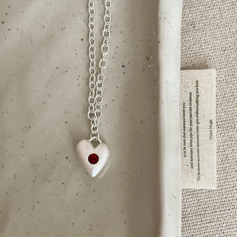Red Zirconia Heart Choker - DippedShop Wholesale - #7443
