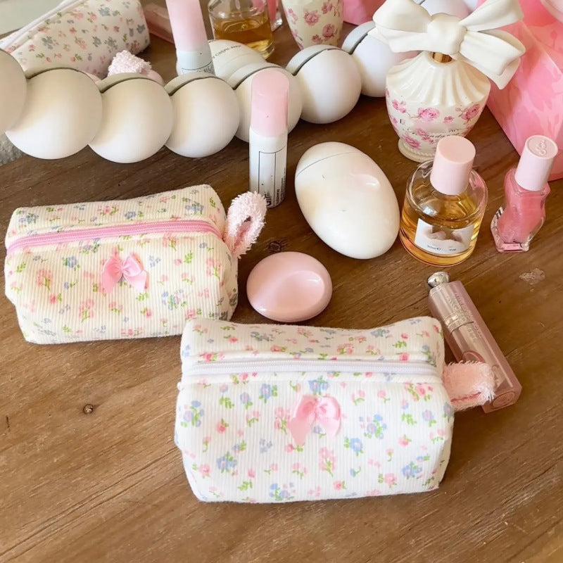 Floral Print Cosmetic Bag - DippedShop Wholesale - #8627