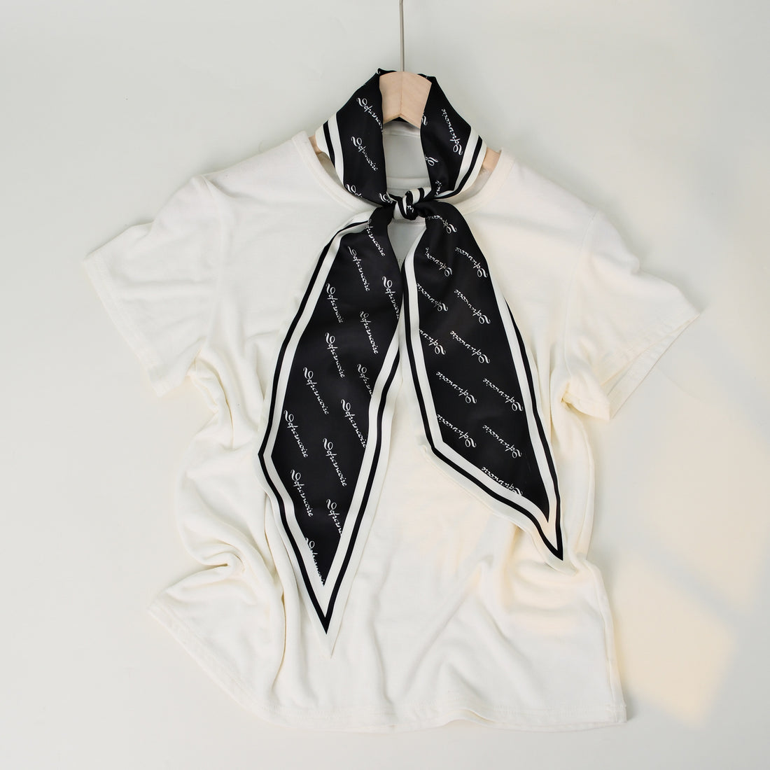 Striped Silk Print Scarf - DippedShop Wholesale - #4451
