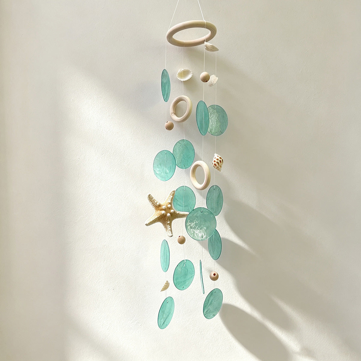 Handmade Spiral Starfish Sea Shell Wind Chime 6H7HLS222