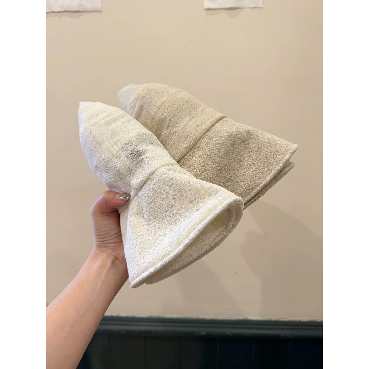 Linen Wide Brim Bucket Hat - DippedShop Wholesale - #4819