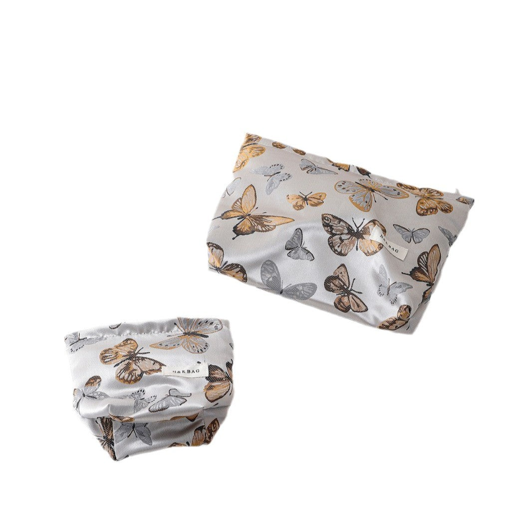 Vintage Butterfly Print Portable Makeup Bag DP25E564