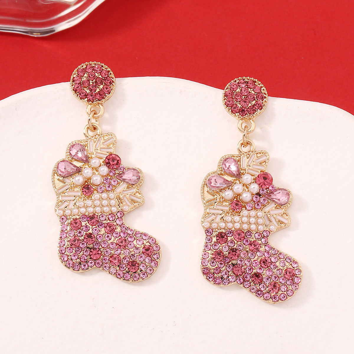 Christmas Stocking Dangle Earrings - DippedShop Wholesale - #5203