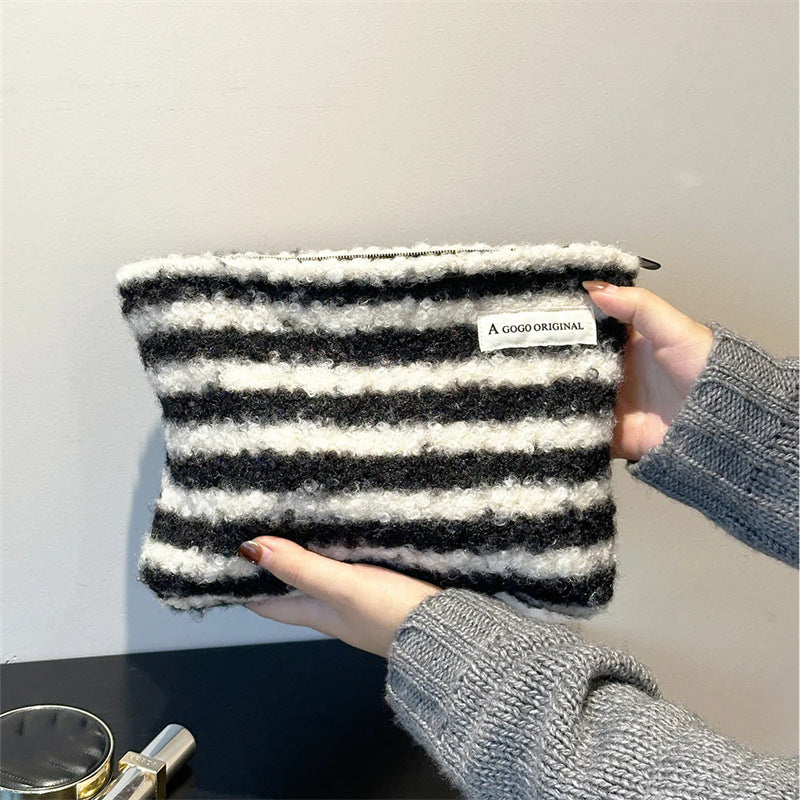 Minimalist Color Block Striped Portable Cosmetic Bag 6C5CO282