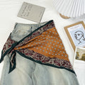 Vintage Floral Print Waist Belt Silk Scarf MK2BLW6W6NSI55