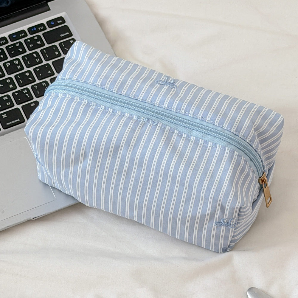 Striped Bowknot Cosmetic Bag - DippedShop Wholesale - #2051