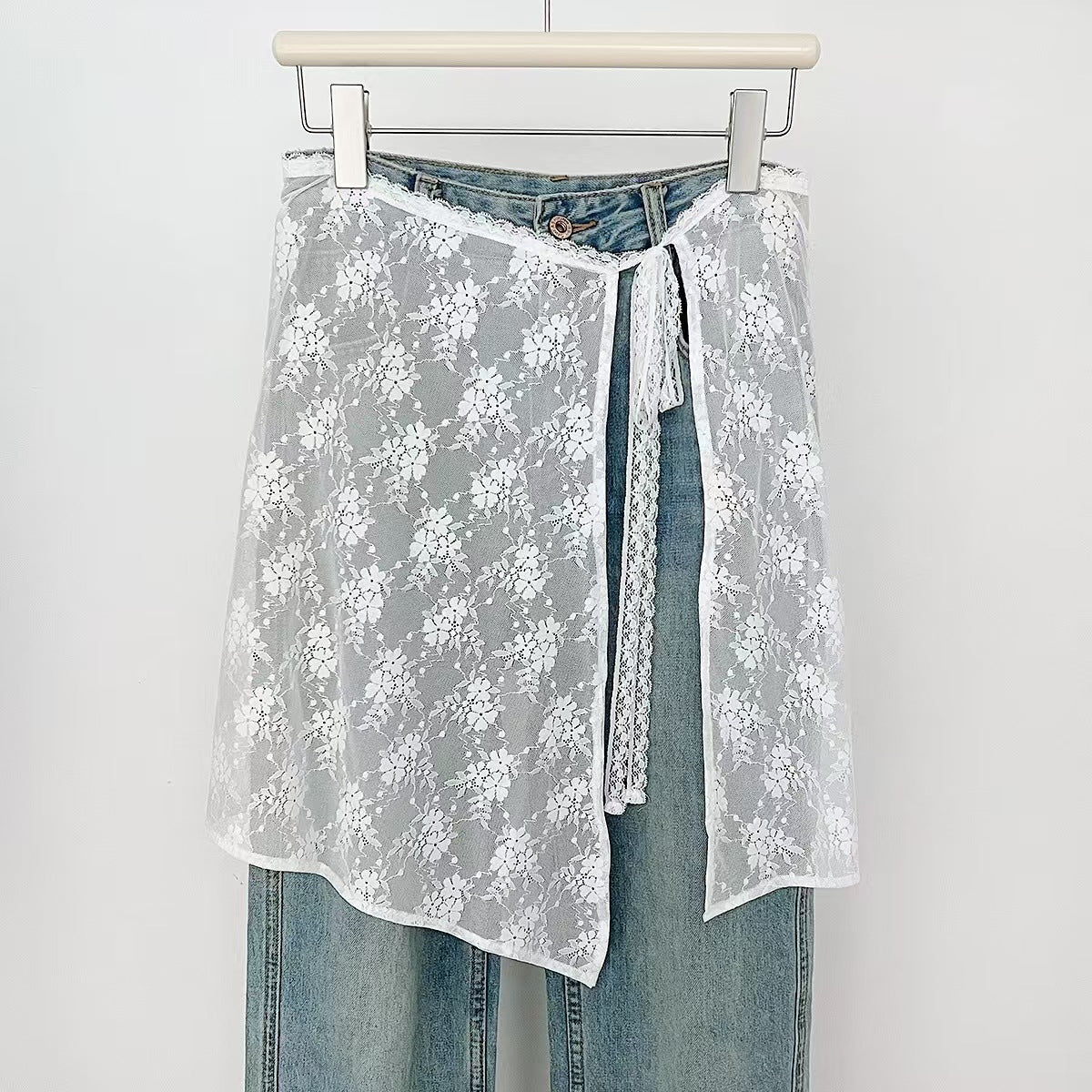 Lace Tie Side Wrap Skirt - DippedShop Wholesale - #6547