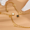 Trendy Four Leaf Clover Layered Chain Anklet 8ZA6JAB14