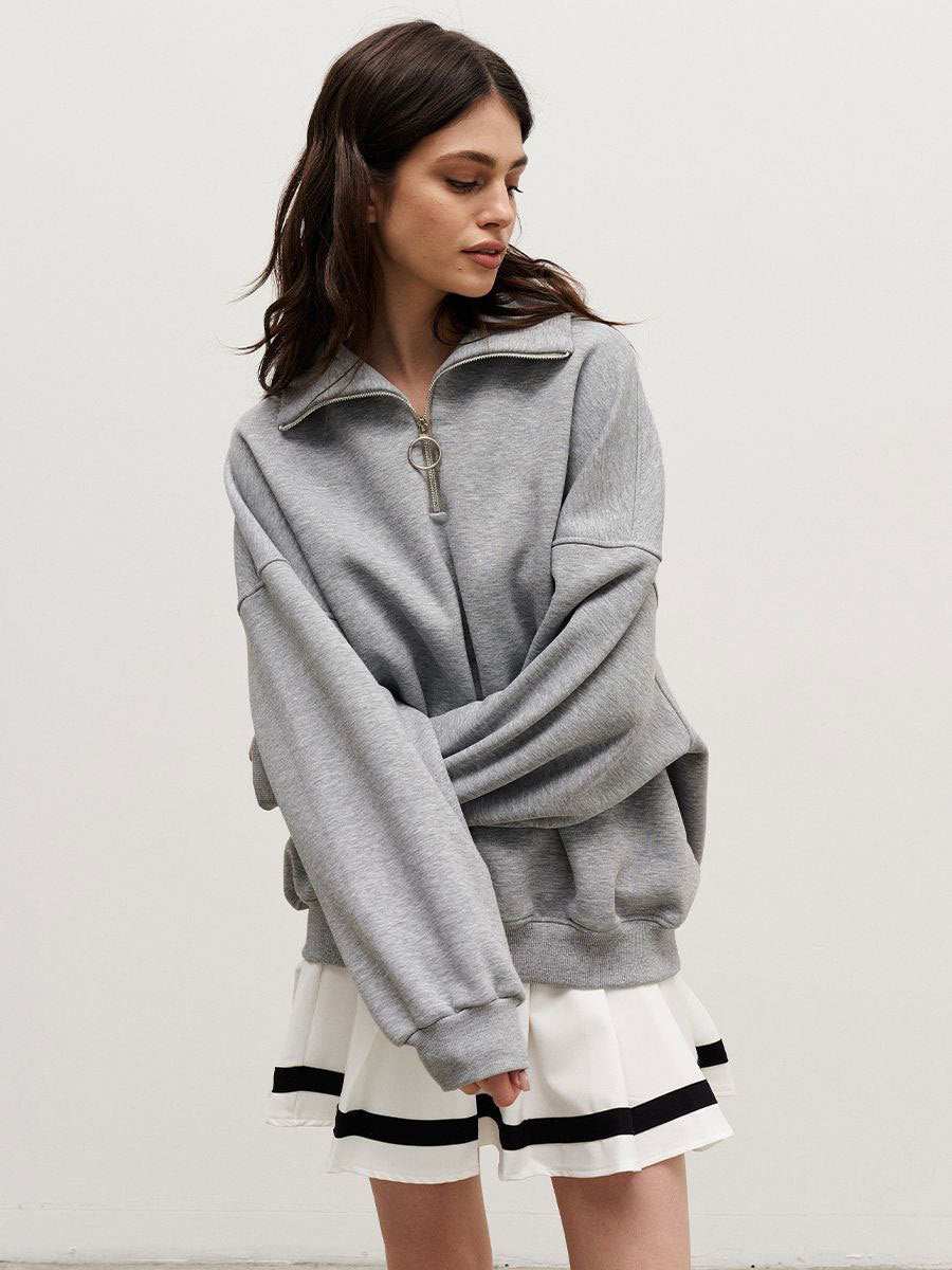 Loose Lapel Zipper Hoodie - DippedShop Wholesale - #0291