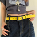Fashoion Hollow Out Star Yellow Leather Belt 6W6JBT141