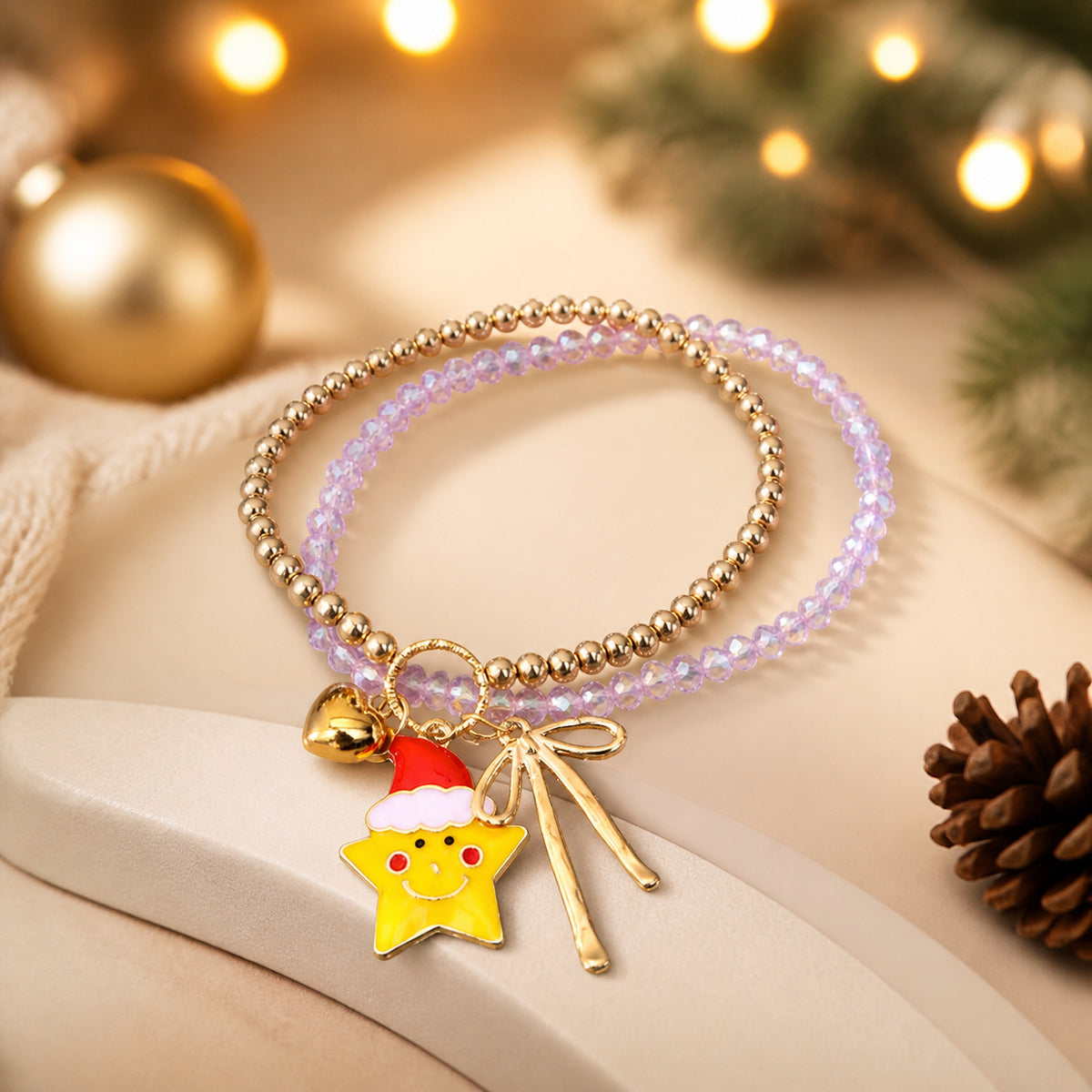 Cute Santa Claus Charm Rope Braided Bracelet 6W6JBR654